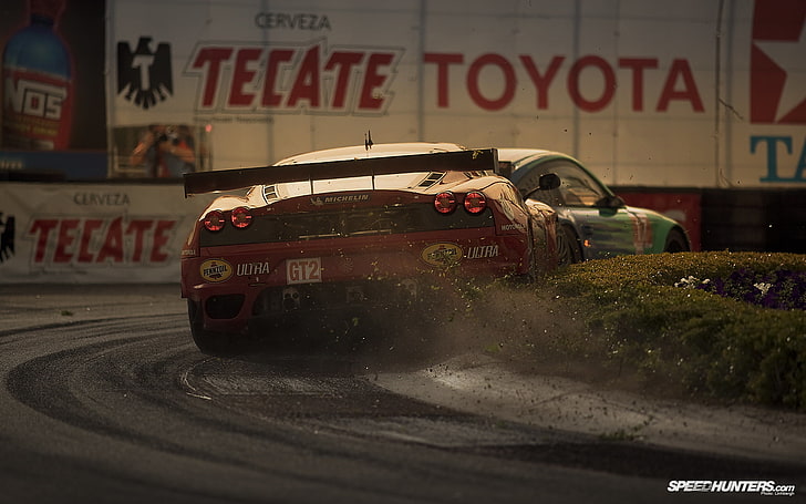 red GT2 racing car, Ferrari, race tracks, race cars, vehicle, HD wallpaper