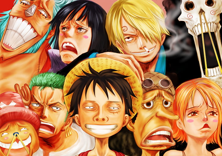 One Piece, Brook (One Piece), Franky (One Piece), Monkey D. Luffy, HD wallpaper