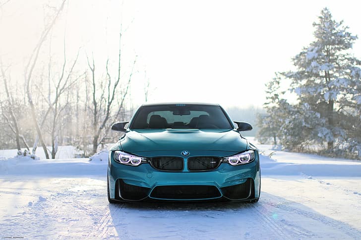 BMW, Blue, Winter, Snow, Face, F80, HD wallpaper