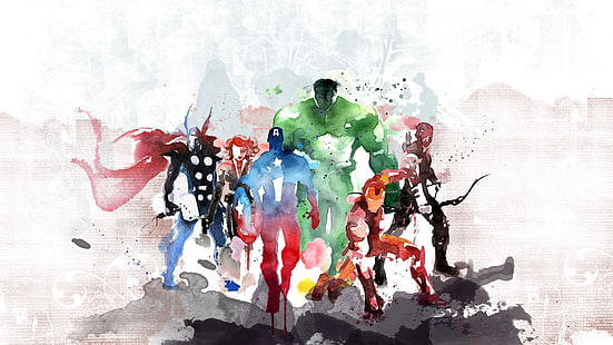 Marvel Avengers painting, The Avengers, Iron Man, Captain America HD wallpaper