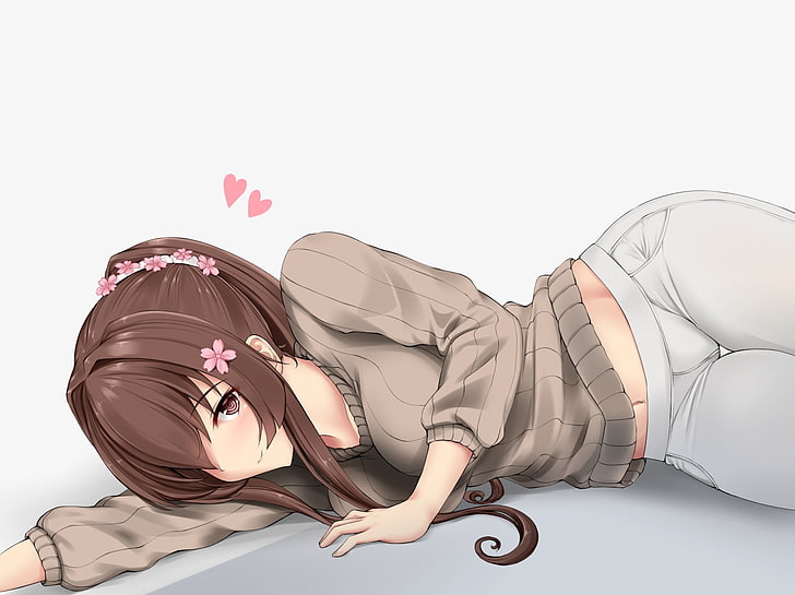 (kancolle), anthropomorphism, blush, brown, collection, com, HD wallpaper