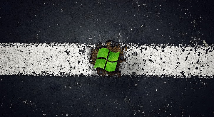 Windows 7 Green HD Wallpaper, green, white, and black Microsoft Windows wallpaper