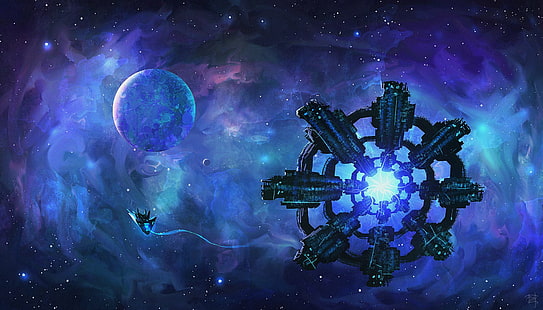 Retour au Microvers [Joey Wilson] Sci-fi-space-station-blue-planet-wallpaper-thumb