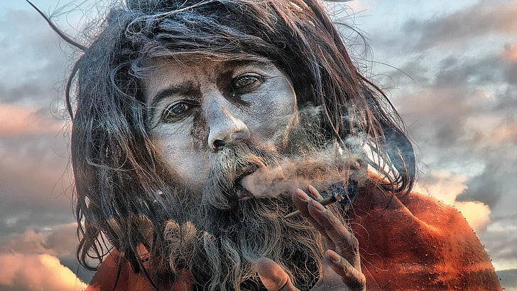 man smoking wallpaper, smoke, photography, portrait, one person, HD wallpaper