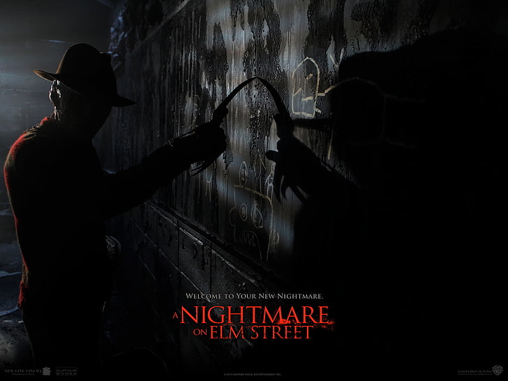 A Nightmare on Elm Street movie poster, hat, knives, Freddie Krueger