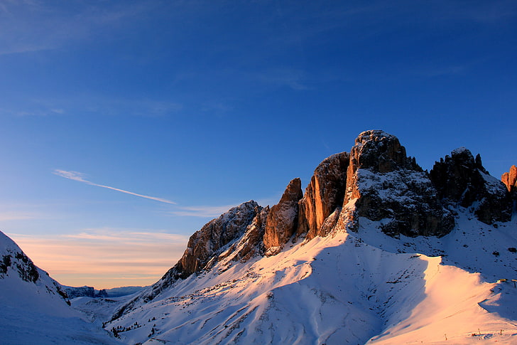 snow, mountains, top, Trentino-Alto Adige, Campitello di Fassa
