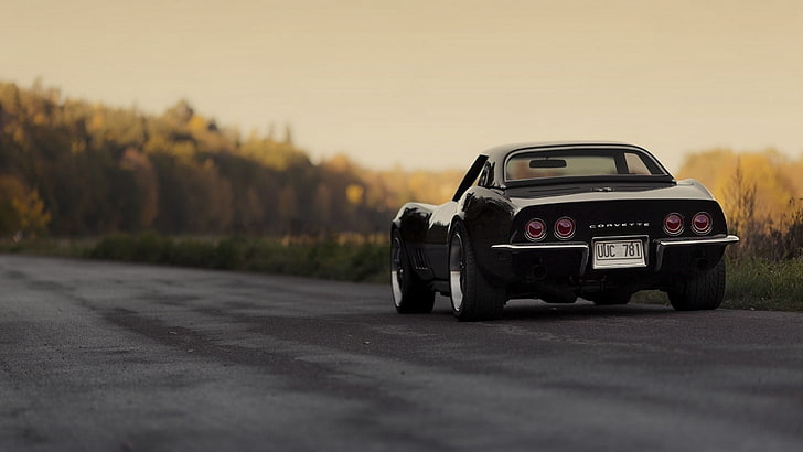 black coupe, Chevrolet Corvette, C3, car, transportation, mode of transportation, HD wallpaper
