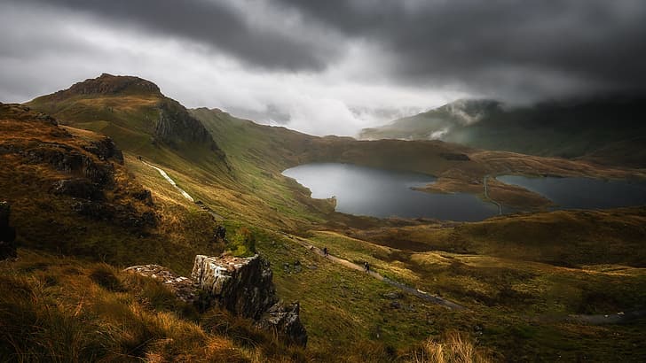 lake, Wales, Snowdonia, Llyn Llydaw, HD wallpaper