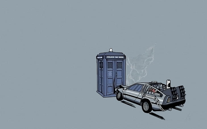 Doctor Who, Back to the Future, phone, phone box, police boxes, HD wallpaper