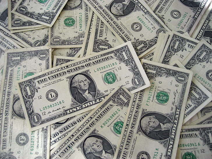 One U.S. Dollar bills, currency, finance, business, paper Currency, HD wallpaper