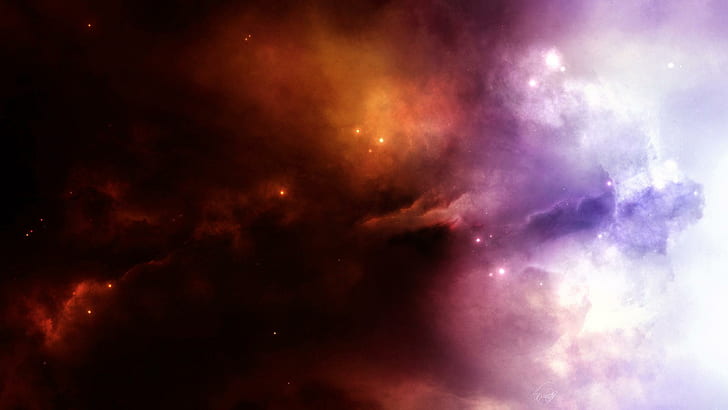Nebula Space Stars Dust Color Clouds Universe Light Bright Sci Fi Science Fiction Cg Digital Art Android, nebula illustration, HD wallpaper