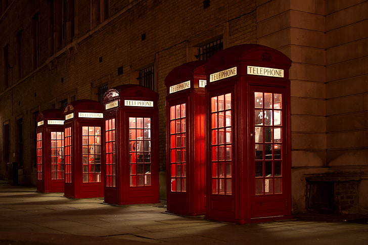 photography, phone box, architecture, red, built structure