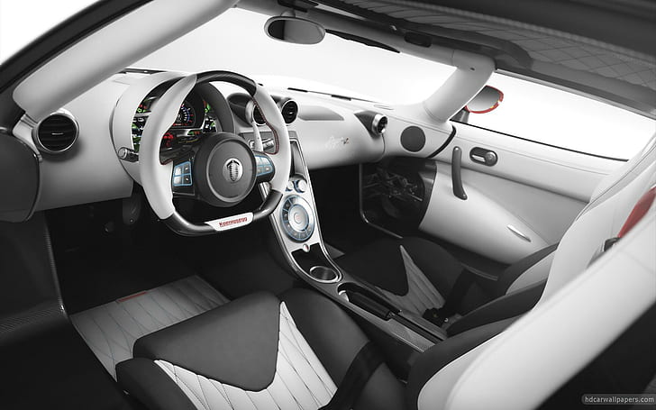 2012 Koenigsegg Agera R Interior, grey and black steering wheel, HD wallpaper
