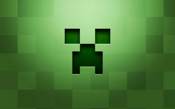 Creeper, Minecraft, Minimalism, Green, HD wallpaper