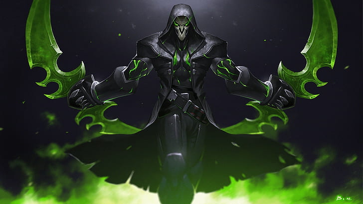 Reaper (Overwatch), Warcraft, demon, magic, drawing, HD wallpaper