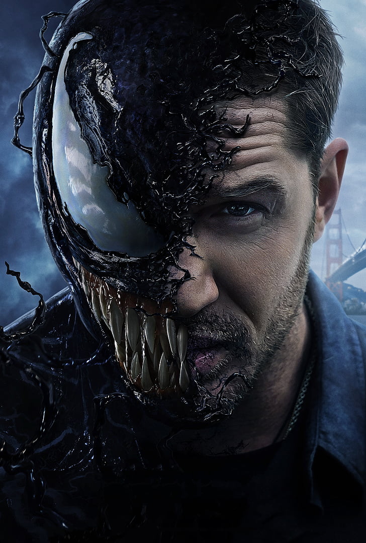 Tom Hardy, Venom, 2018, Marvel Comics, 5K, HD wallpaper