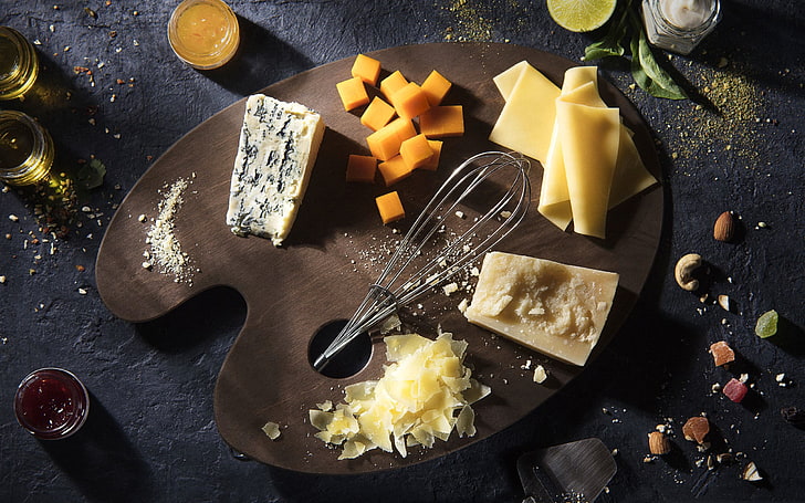 food, cheese, cutting board, Cheddar, food and drink, dairy product, HD wallpaper