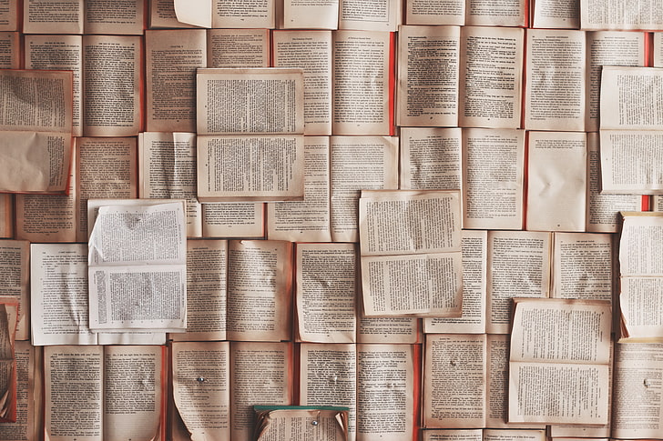 wall, books, pattern, full frame, arrangement, no people, large group of objects