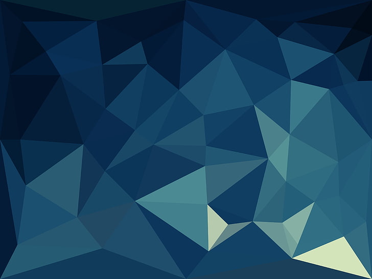blue and white geographic illustration, minimalism, triangle, HD wallpaper