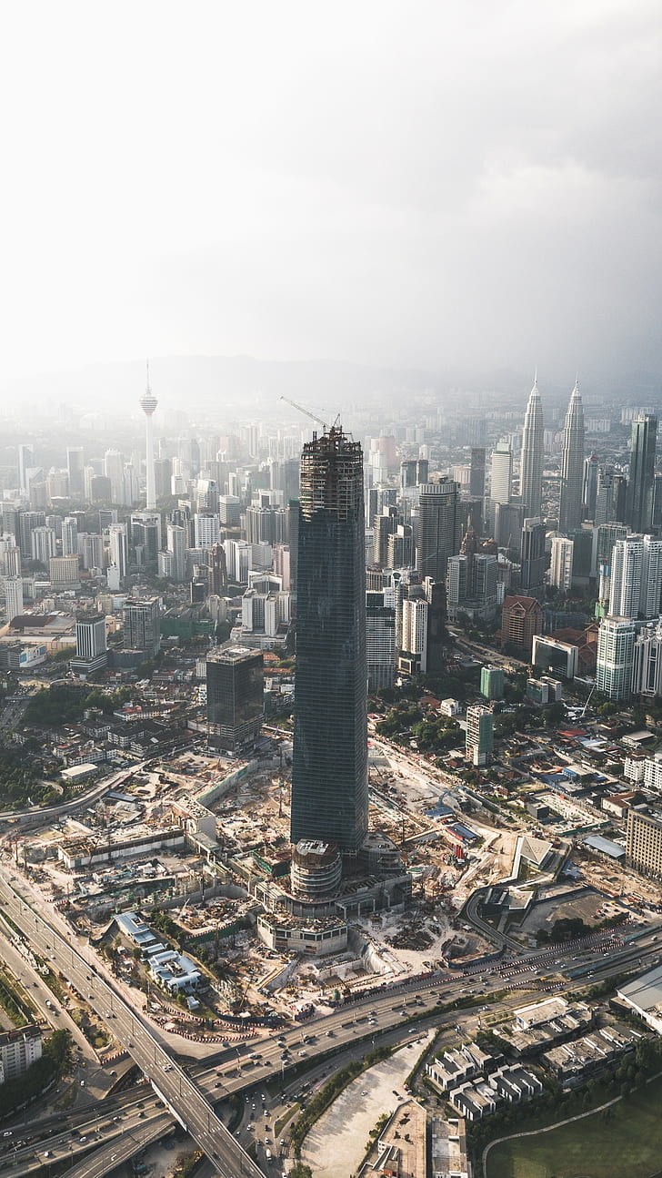 city, tower, Kuala Lumpur, HD wallpaper