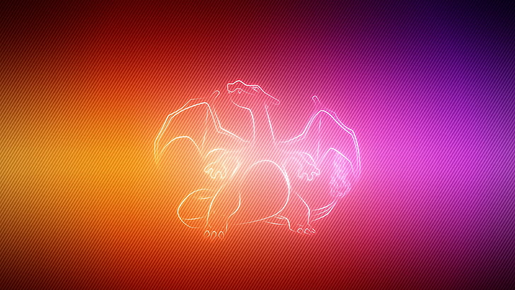 Pokemon Charizard illustration, Pokémon, glowing, abstract, pattern