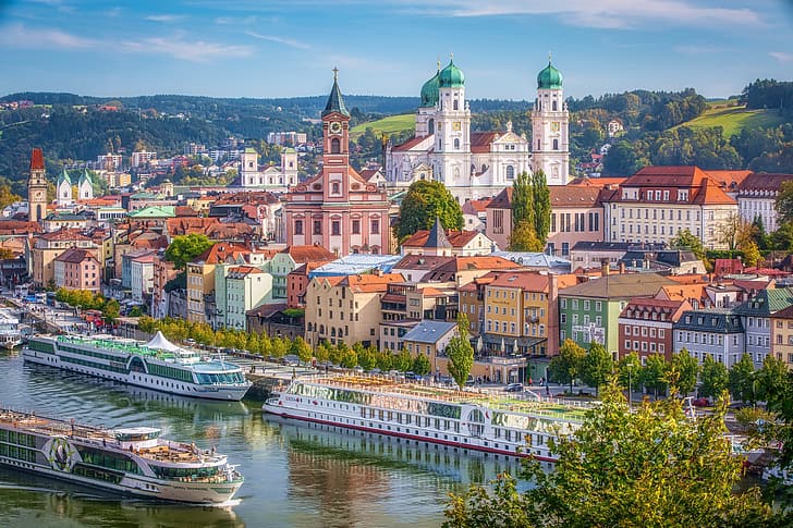 Passau (City), cityscape, Bavaria, HD wallpaper