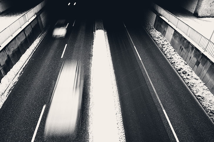 untitled, rapid transit, monochrome, traffic, road, long exposure, HD wallpaper