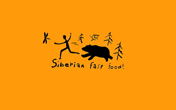 Siberian fast food! clipart, bear, illustration, vector, animal, HD wallpaper