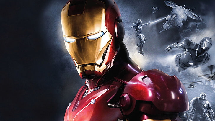 Marvel Iron-Man artwork, Iron Man, superhero, helmet, headwear, HD wallpaper