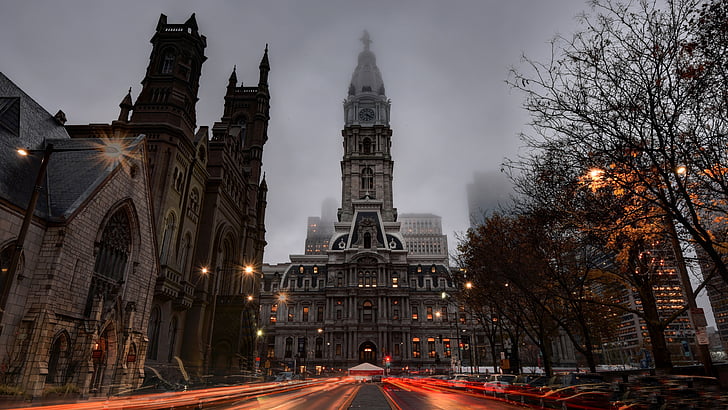 philadelphia city hall, landmark, long exposure, photography