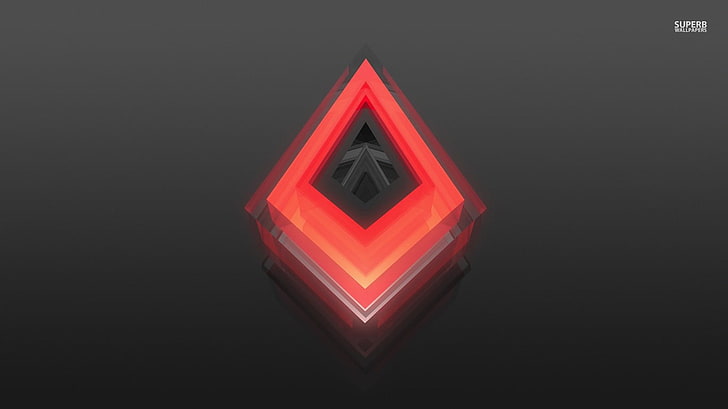 red and black diamond logo illustration, abstract, simple background, HD wallpaper
