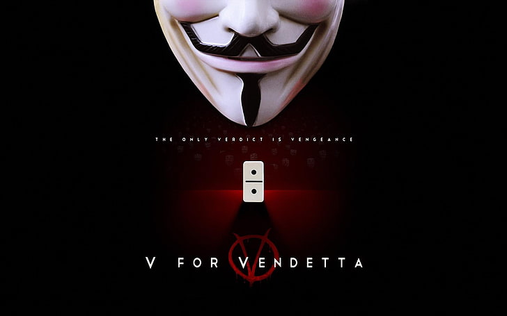 V for Vendetta poster, Anonymous, movies, black background, studio shot