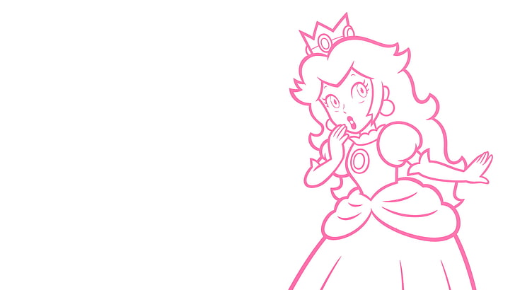 video games, Princess Peach, Super Mario, Nintendo, white background