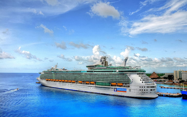 ship, sky, clouds, vehicle, HDR, nautical vessel, transportation, HD wallpaper