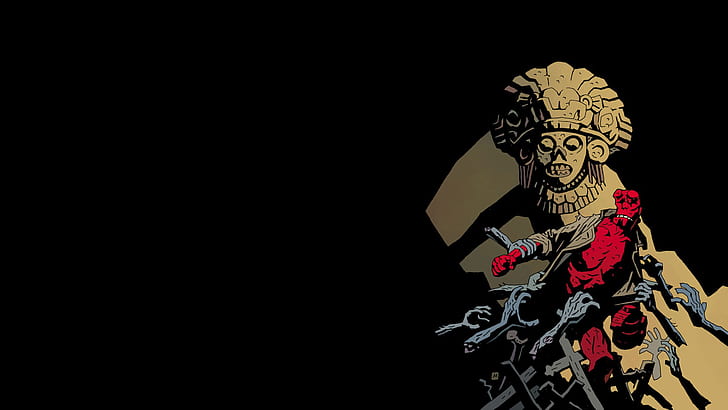 Hellboy Black HD, cartoon/comic, HD wallpaper
