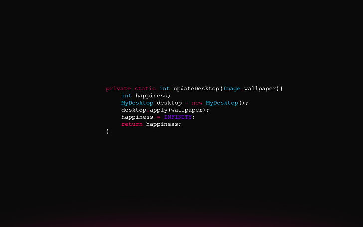 white, pink, and teal text, syntax highlighting, code, Java, minimalism