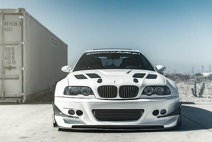 BMW M3 E46  HD, white, front, Tuning, Cars s HD, HD wallpaper