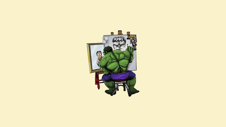 triple self portrait, Bruce Banner, Hulk, The Incredible Hulk