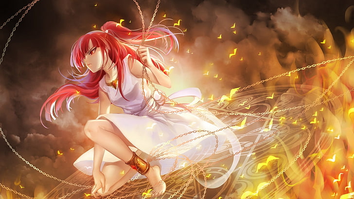 red female anime character, Magi: The Labyrinth of Magic, Morgiana