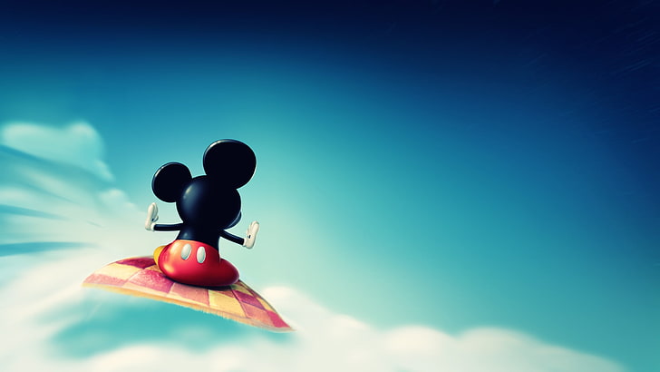 Mickey Mouse wallpaper, mickey's carpet, Disney, clouds, sky