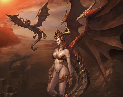 Naked Girls With Dragons