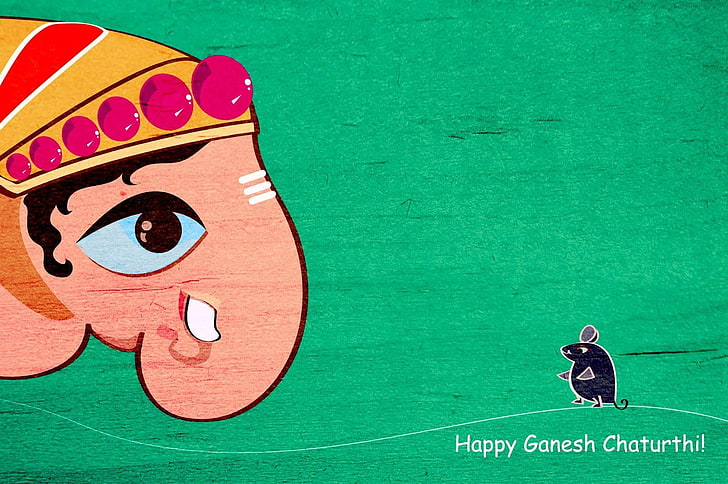 HD wallpaper: Vinayagar Chaturthi Greetings, Ganesh illustration, Festivals  / Holidays | Wallpaper Flare