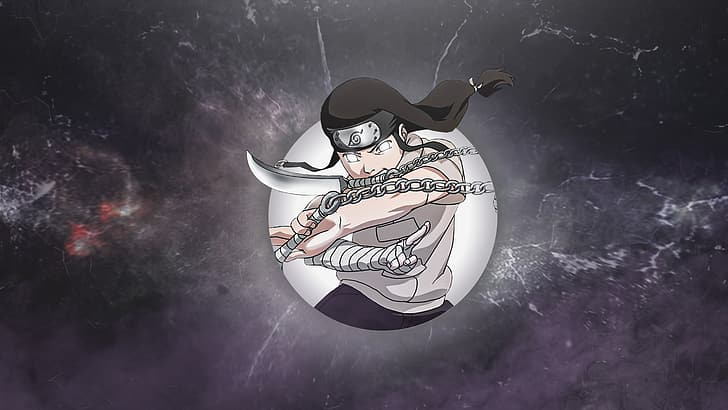 Naruto (anime), Hyuuga Neji, space, white, purple background, HD wallpaper