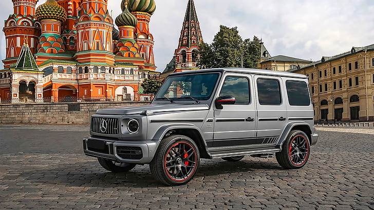 Temple, Dome, Red square, AMG, Moscow, G63, Mercedes-Benz G63 AMG