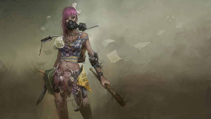 pink haired female character wallpaper, Wasteland 2, apocalyptic