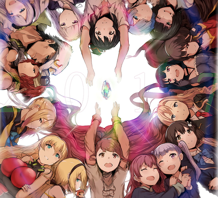 Anime, Crossover, Aoba Suzukaze, Chitose Karasuma, Chizuru Hishiro, HD wallpaper