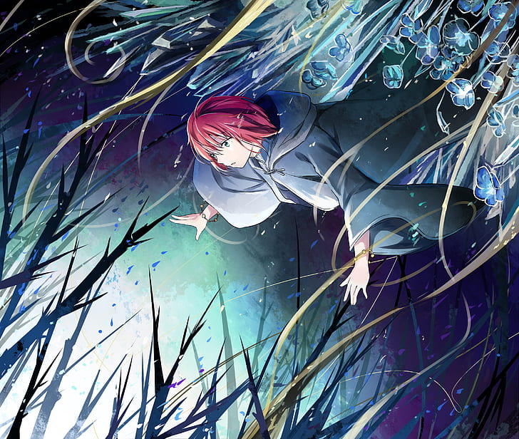 Anime, The Ancient Magus' Bride, Chise Hatori, Flower, Green Eyes