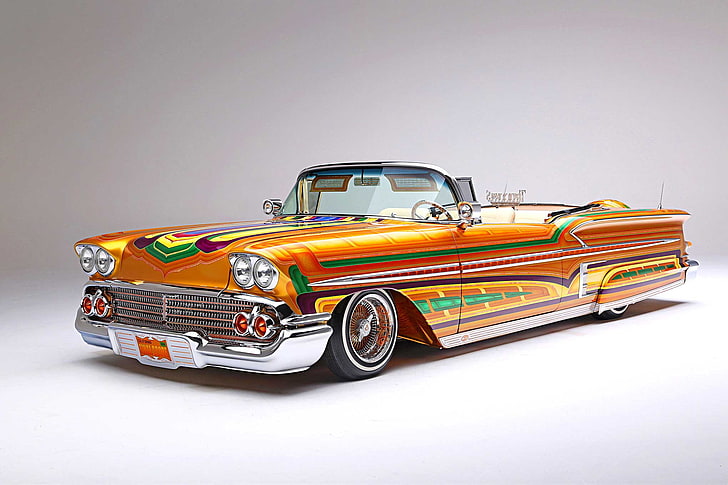 1958, auto, automobile, car, chevrolet, custom, impala, lowrider