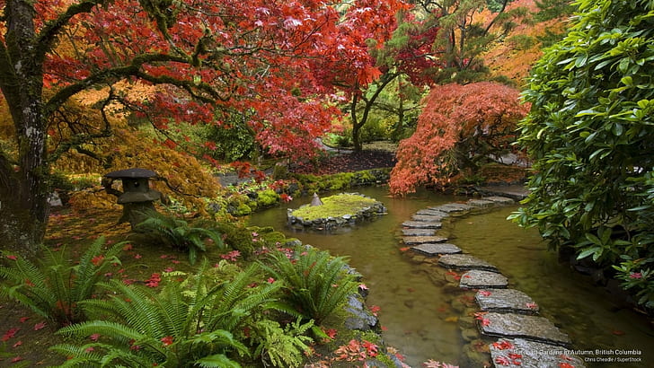 Butchart Gardens in Autumn, British Columbia, Flowers/Gardens, HD wallpaper