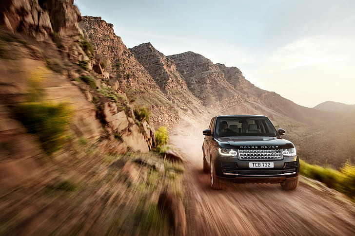 Land Rover in a move heaven, black range rover sport, car, SUV, HD wallpaper
